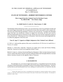 STATE OF TENNESSEE v. ROBERT DONTERIOUS CONNER