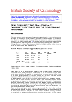 Real punishment for real criminals? Community sentences and the