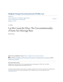 Let Me Count the Ways: The Unconstitutionality of Same