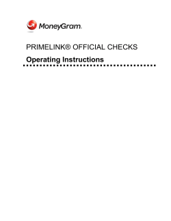 PRIMELINK&reg; OFFICIAL CHECK Operating Instructions