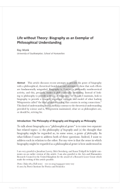 Life without Theory: Biography as an Exemplar of