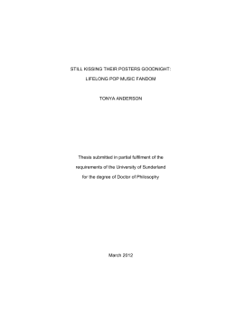 STILL KISSING THEIR POSTERS GOODNIGHT: LIFELONG POP