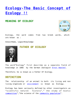 Ecology-The Basic Concept of Ecology