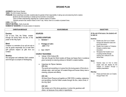GROUN PLAN on the First Creation Narrative for 1ST YR