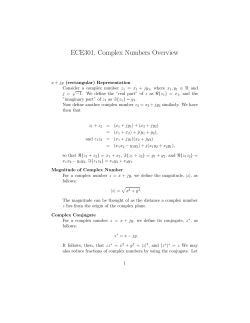 ECE301, Complex Numbers Overview
