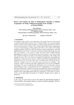 Political Geography in the Thought of Th