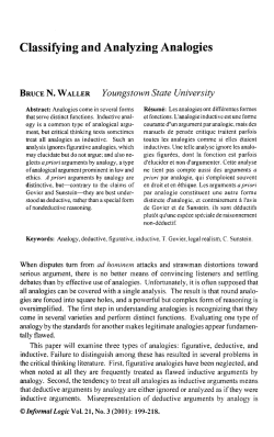 Classifying and Analyzing Analogies
