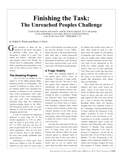 Finishing the Task: The Unreached Peoples Challenge
