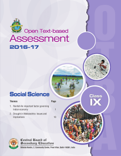 OTBA Syllabus for Class IX 2016 - 17 SOCIAL SCIENCES