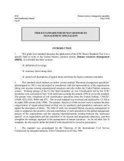 TIER II STANDARD FOR HUMAN RESOURCES MANAGEMENT
