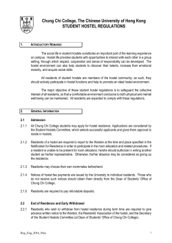 Hostel Regulations