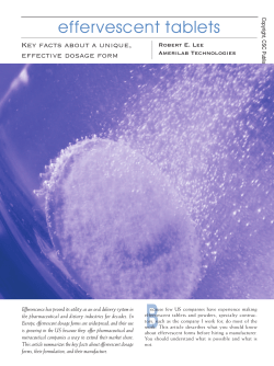 effervescent tablets - Amerilab Technologies