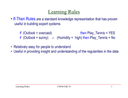 Learning Rules + ILP
