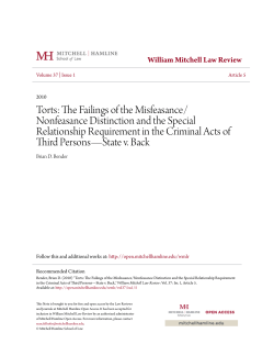 The Failings of the Misfeasance/Nonfeasance