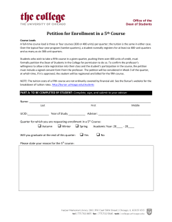 Petition for Enrollment in a 5th Course