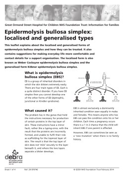 our information sheet: Epidermolysis bullosa simplex