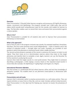 Overview Clear Pronunciation 1 (Sounds) helps learners recognise