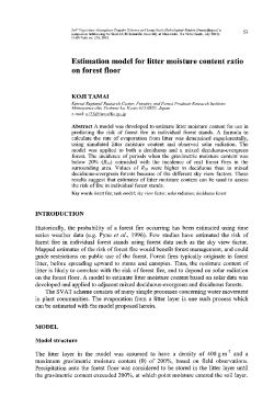 Estimation model for litter moisture content ratio on forest floor