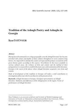 Tradition of the Ashugh Poetry and Ashughs in