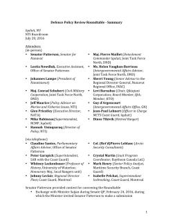 Defence Policy Review Roundtable Summary