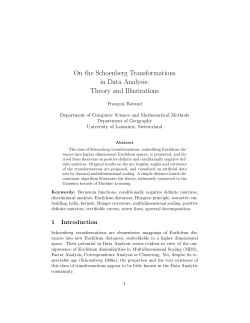 On the Schoenberg Transformations in Data Analysis