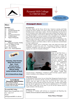 Newsletter 18th October, 2016