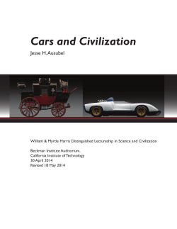 Cars and Civilization - Program for the Human Environment