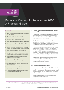 Beneficial Ownership Regulations 2016: A Practical