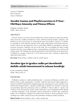 Aerobic Games and Playful exercises in 9-Year