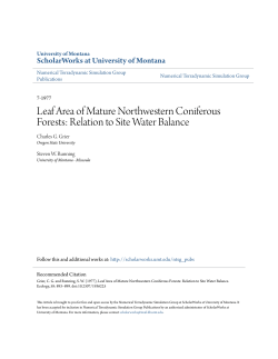 Leaf Area of Mature Northwestern Coniferous Forests: Relation to