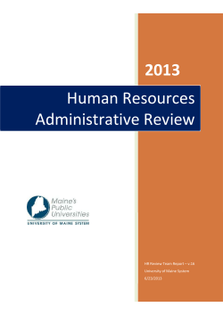 HR Review Final Report - University of Maine System