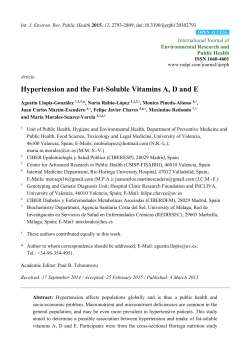 Hypertension and the Fat-Soluble Vitamins A, D and E