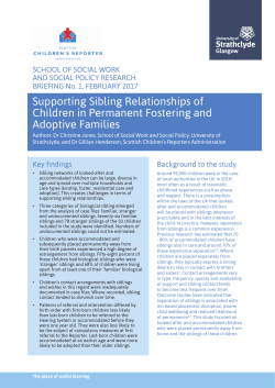 New Research into Supporting Sibling Relationships
