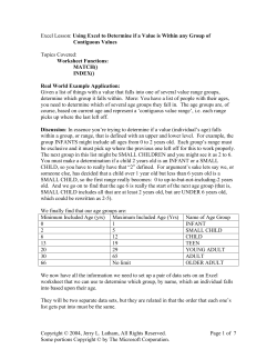 Excel Lesson: Using Excel to Determine if a Value is Within any