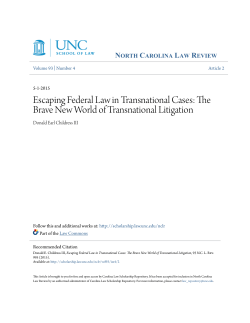 Escaping Federal Law in Transnational Cases: The Brave New