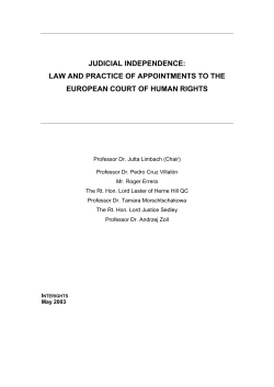 judicial independence: law and practice of appointments to the