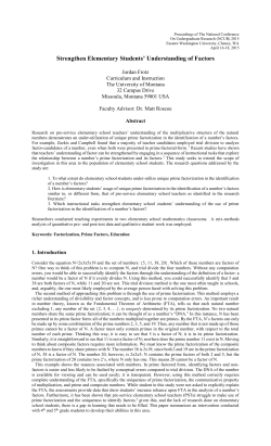 Strengthen Elementary Students` Understanding of Factors