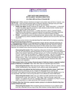 FAST FACTS AND CONCEPTS #12 MYTHS ABOUT ADVANCE