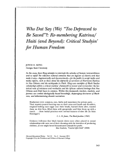 for Human Freedom - Department of Black Studies