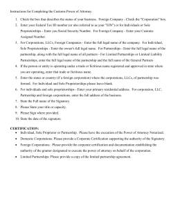 Instructions for Completing the Customs Power of Attorney 1. Check