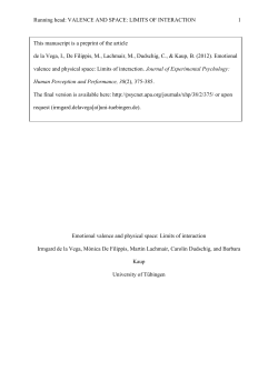 Emotional valence and physical space: Limits of interaction