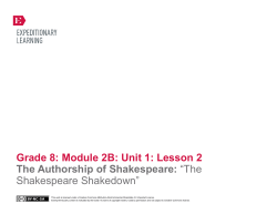 Grade 8: Module 2B: Unit 1: Lesson 2 The Authorship