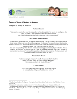 Tales and Words of Wisdom for Lawyers Compiled by Jeffrey M