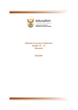 National Curriculum Statement Grades 10 &ndash; 12 (General) HISTORY