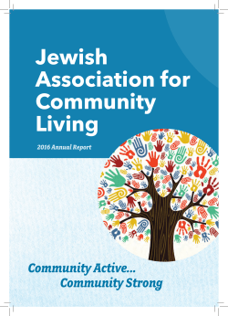 2016 Annual Report - Jewish Association for Community Living