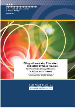 Bilingual/Immersion Education: Indicators Of Good Practice