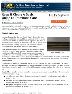 Keep It Clean - Online Trombone Journal