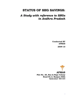 The Status of SHGs Savings