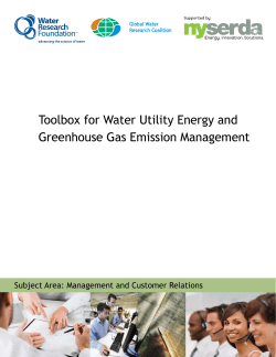 Toolbox for Water Utility Energy and Greenhouse Gas Emission