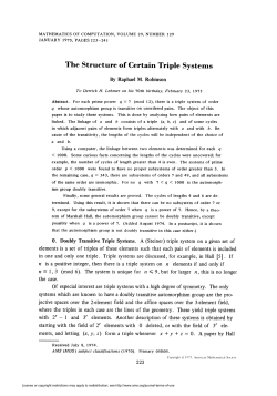 The Structure of Certain Triple Systems